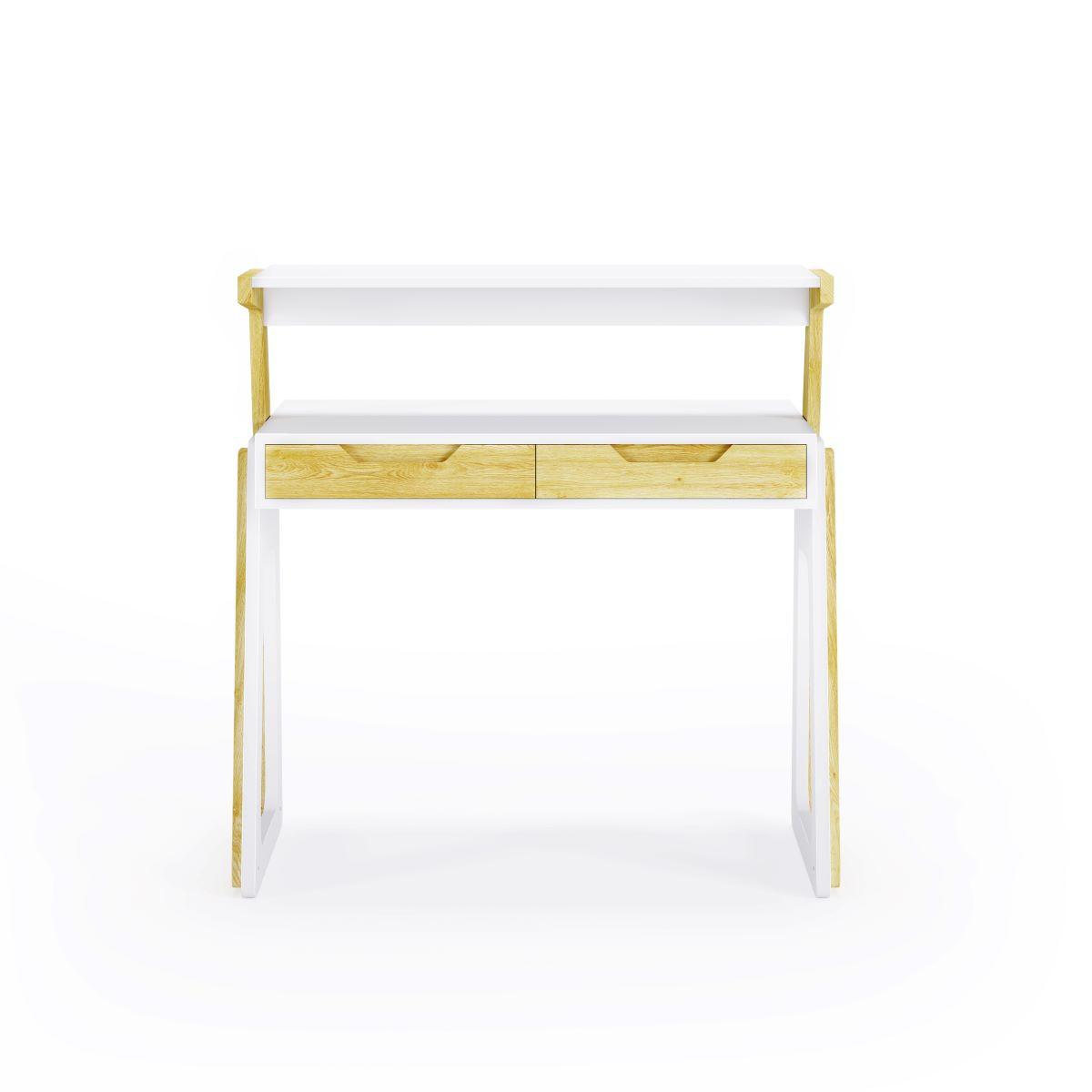 Schreibtisch Palmer Weiß Eichefarben L: 91 Cm - Eichefarben/Weiß, Design, Holz/Holzwerkstoff (91/101/54cm) - MID.YOU