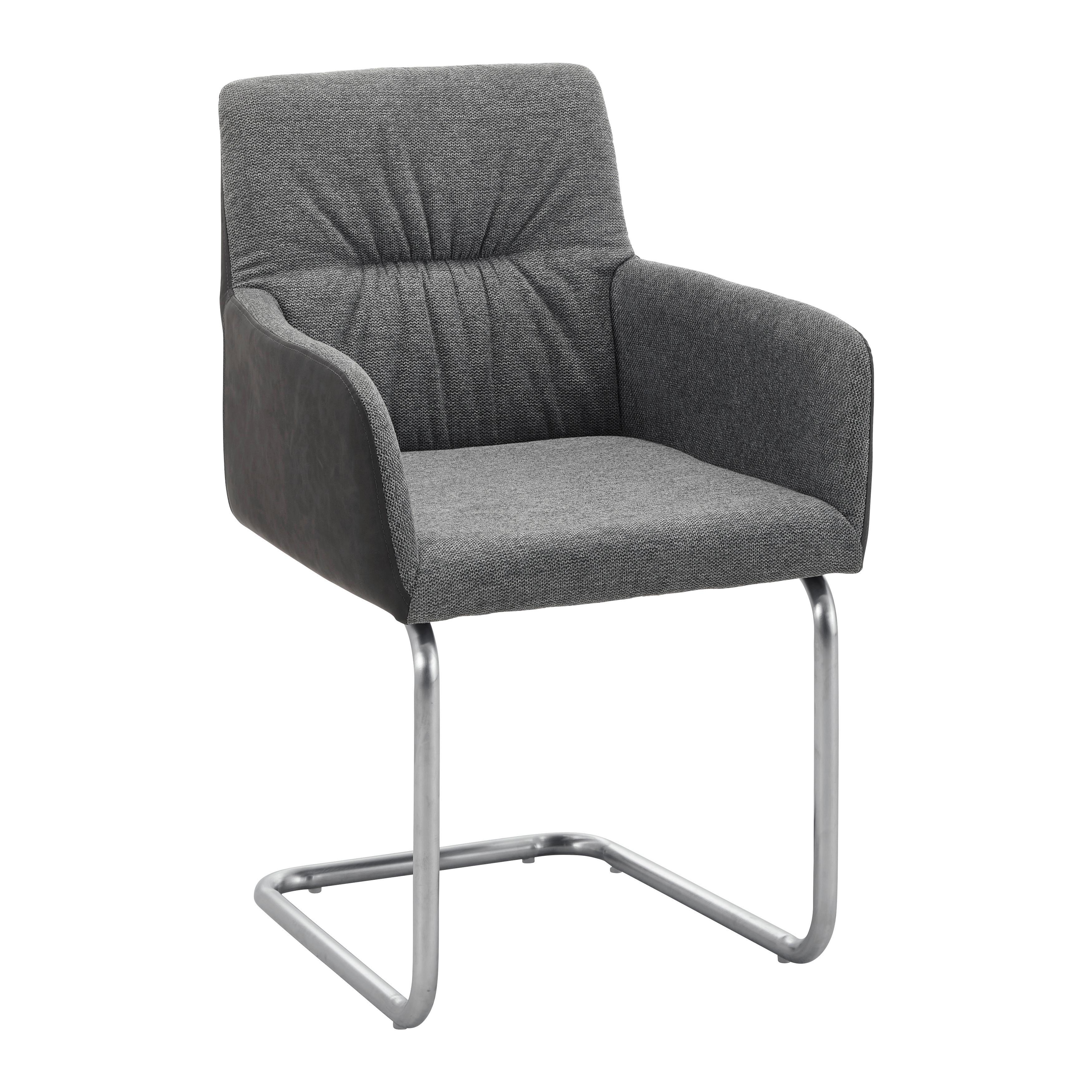 Houpací Židle Enja Tmavěšedá - tmavě šedá/barvy nerez oceli, Moderní, kov/dřevo (56/86/62cm) - Bessagi Home