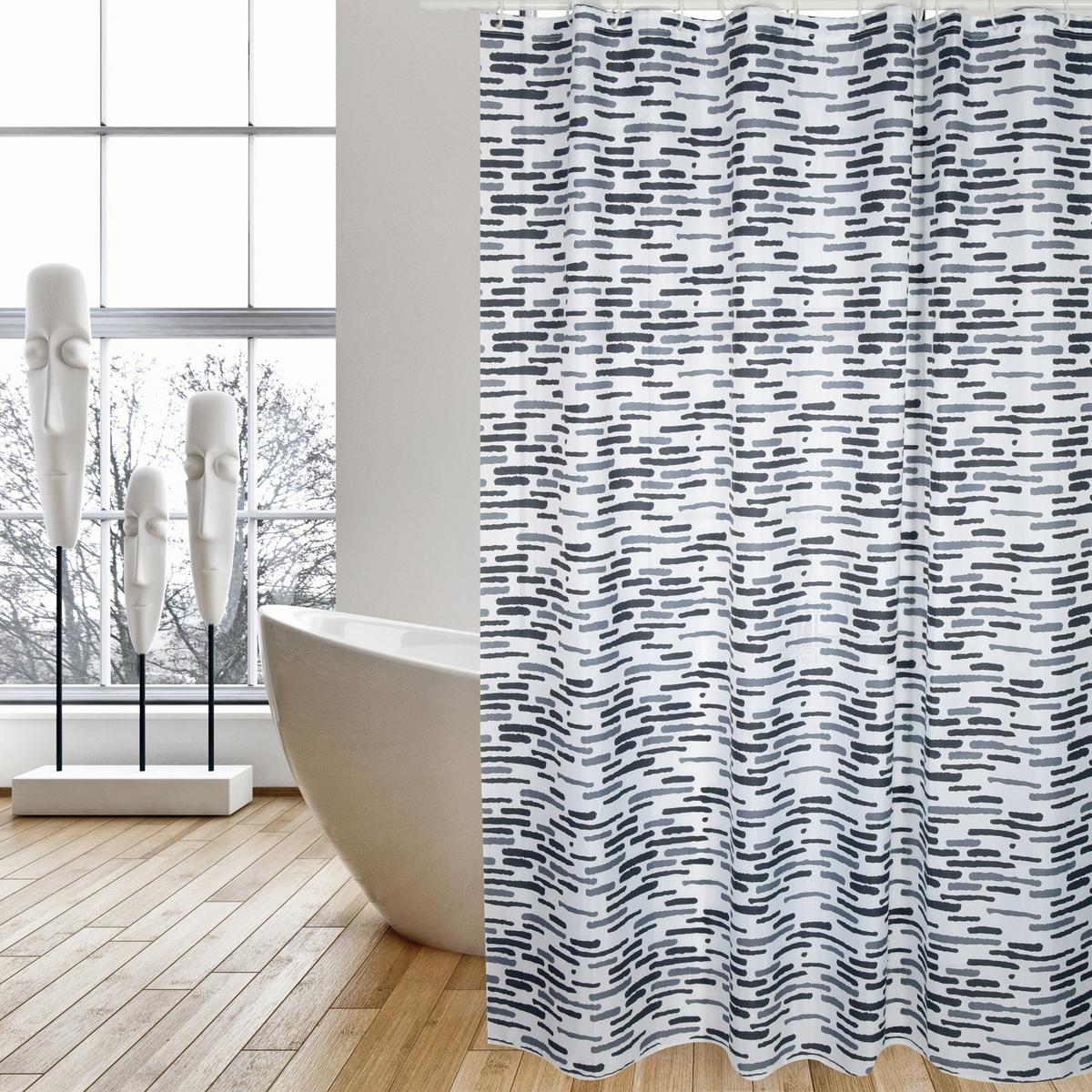 Duschvorhang in Grau Textil/Mischgewebe - Grau, Basics, Textil (180/200cm) - MSV