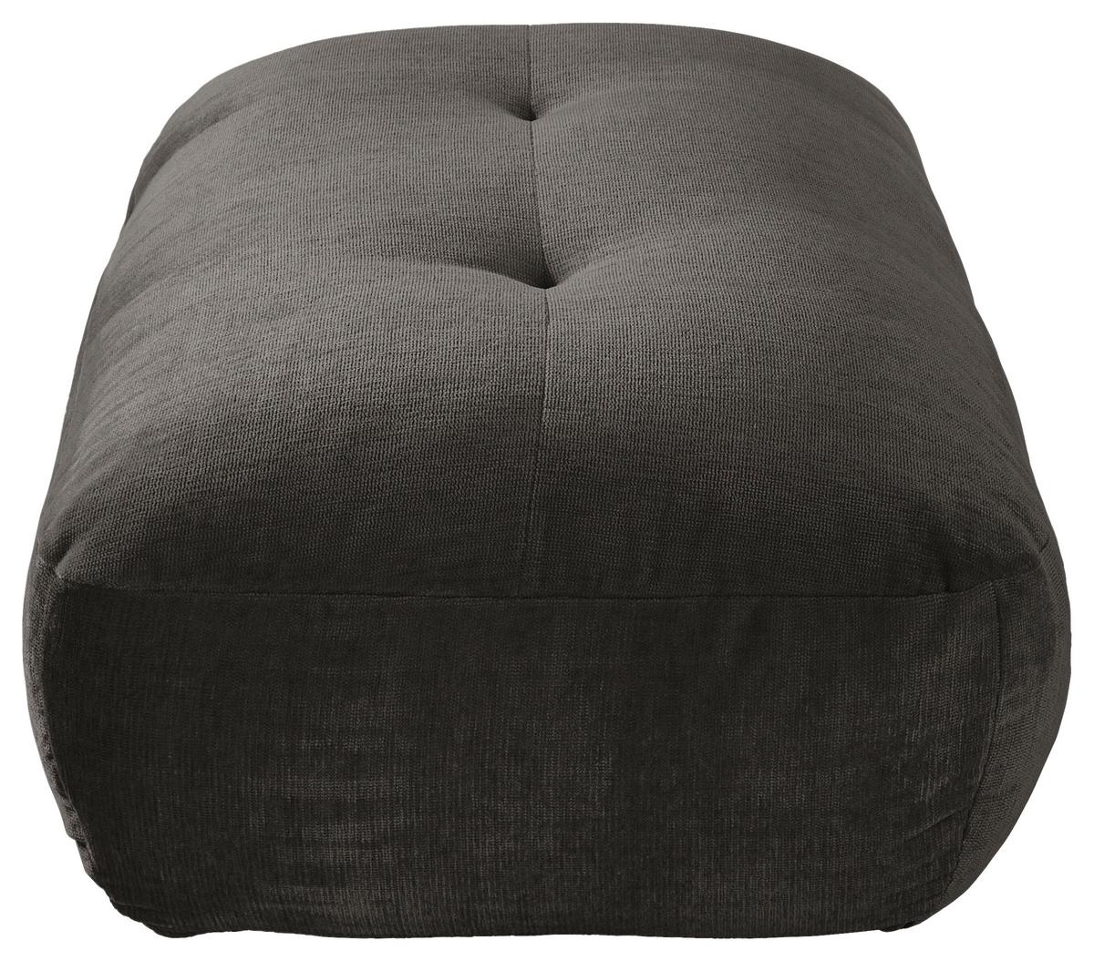 Hocker Be Fluffy - Anthrazit/Schwarz, MODERN, Textil (112/46/65cm) - Trendmanufaktur
