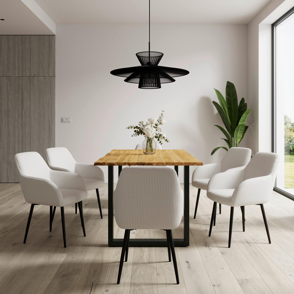 ŽIDLE S PODRUČKAMI ALANI KRÉMOVÁ - černá/krémová, Moderní, kov/textil (60/58/86cm) - Bessagi Home