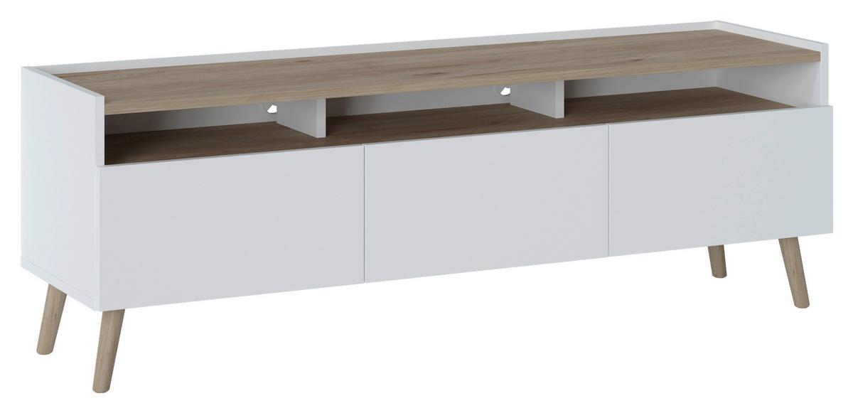 NÍZKÁ KOMODA SKANDI - bílá/přírodní barvy, Konvenční, dřevo/kompozitní dřevo (149,7/51,7/41,7cm)