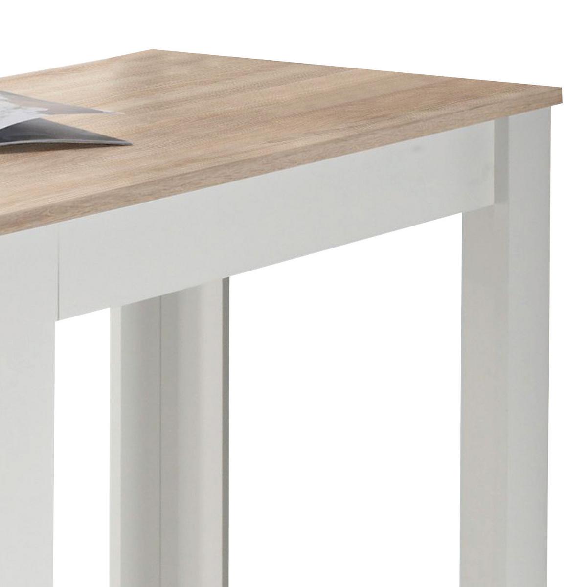 Bartisch Mojito 115x50x103 cm Eiche Dekor/Weiß mit Regal - Eichefarben/Weiß, Design, Holzwerkstoff (115/50/103cm) - MID.YOU