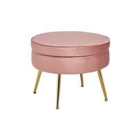 Hocker Rosa B: 52 Cm - Goldfarben/Rosa, MODERN, Textil (52/41/52cm) - Livetastic