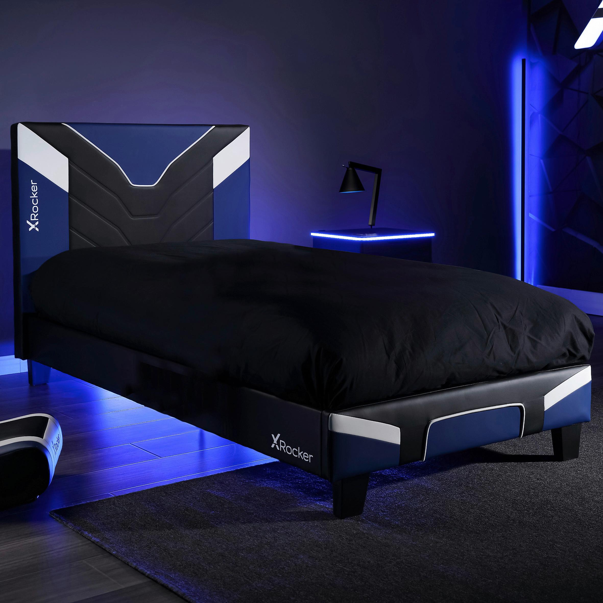 Bett Cerberus - Blau/Schwarz, MODERN, Holzwerkstoff/Kunststoff (90/190cm) - X Rocker