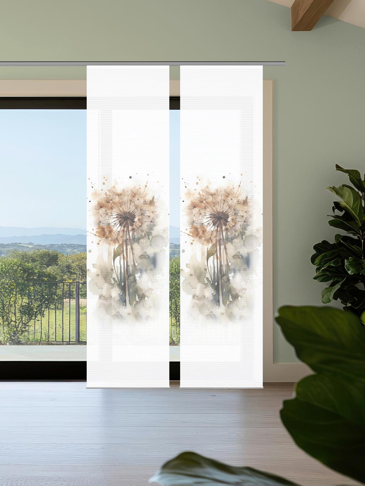 Flächenvorhang Amarande 2er Set - Hellgrau/Naturfarben, Natur, Textil (60/245cm)