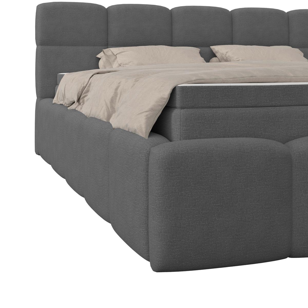 Polsterbett Noe Anthrazit 160x200 Cm - Anthrazit/Schwarz, Trend, Textil/Metall (160/200cm)