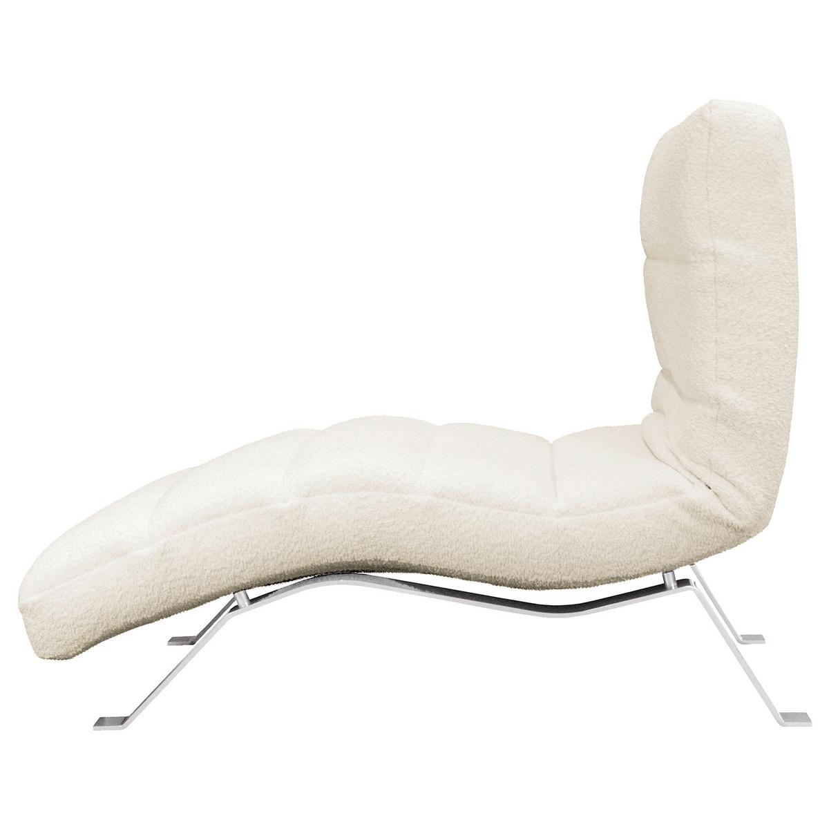 Relaxliege Swing Silver Weiß B: 65 cm - Silberfarben/Weiß, Design, Textil (65/65-95/171cm) - Livetastic