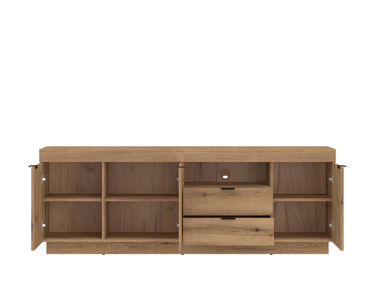 TV-Element Delamar Eichefarben B: 185,9 cm - Eichefarben/Schwarz, Trend, Holzwerkstoff (185,9/66,6/39,6cm)