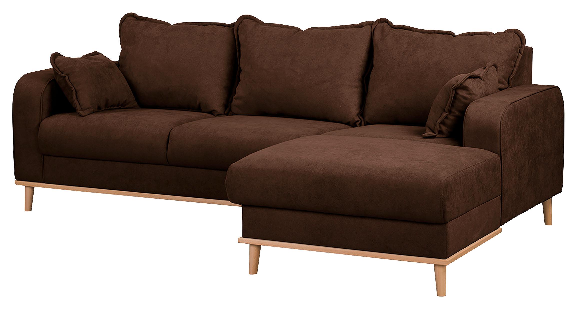 Ecksofa Beata Braun S: 230x150 cm - Wengefarben/Braun, Design, Textil (230/150cm) - Livetastic
