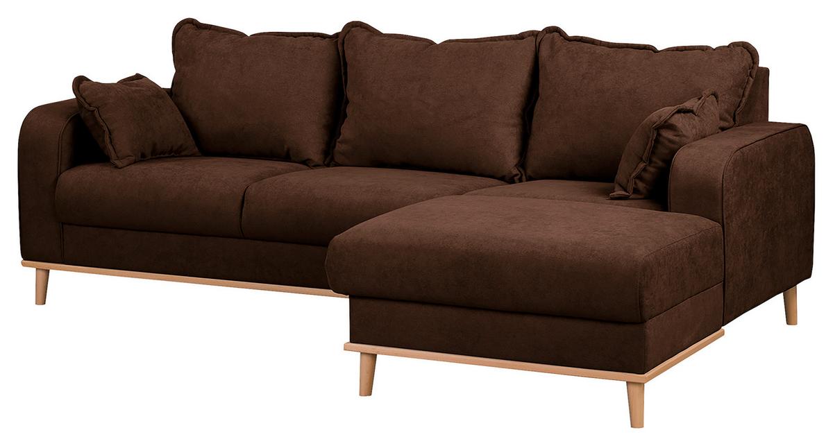 Ecksofa Beata Braun S: 230x150 cm - Wengefarben/Braun, Design, Textil (230/150cm) - Livetastic