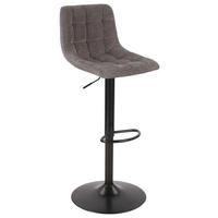 Barhocker höhenverstellbar Bretone Dunkelgrau - Dunkelgrau/Schwarz, MODERN, Textil/Metall (47/113,5/53cm)