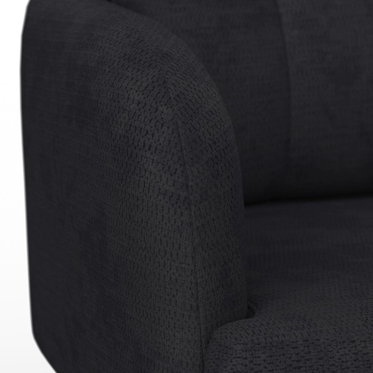 Stolička s podrúčkami MARIETTA, čierna - čierna, Modern, kov/drevo (60/92/67cm) - Bessagi Home