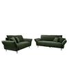 Sitzgarnitur Vanilla 2--Teilig. Dunkelgrün - Dunkelgrün/Schwarz, Design, Textil - Livetastic