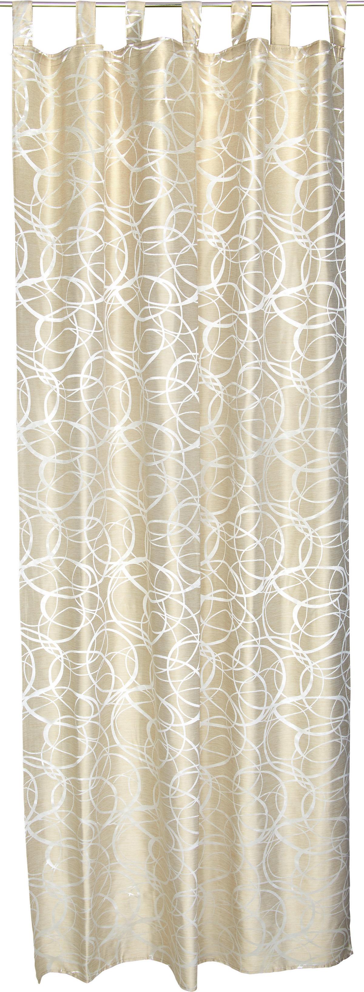 Vorhang mit Schlaufen und Band Linda 140x255 cm Beige - Beige, KONVENTIONELL, Textil (140/255cm) - Ondega