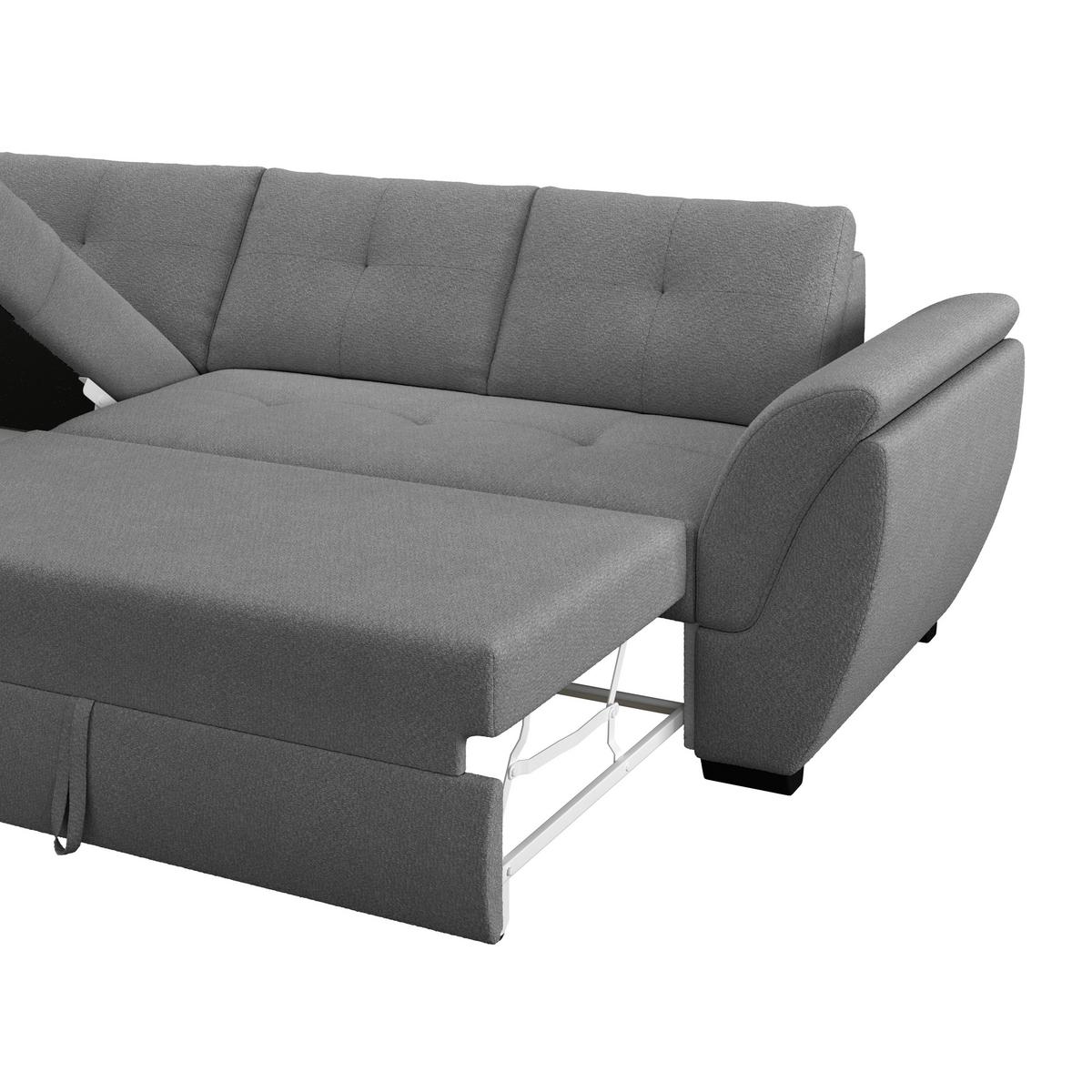 Rohová sedačka BERISSO, ľavá, antracitová tk. VINCI - čierna/antracitová, Konventionell, textil/plast (187/278cm) - Ondega