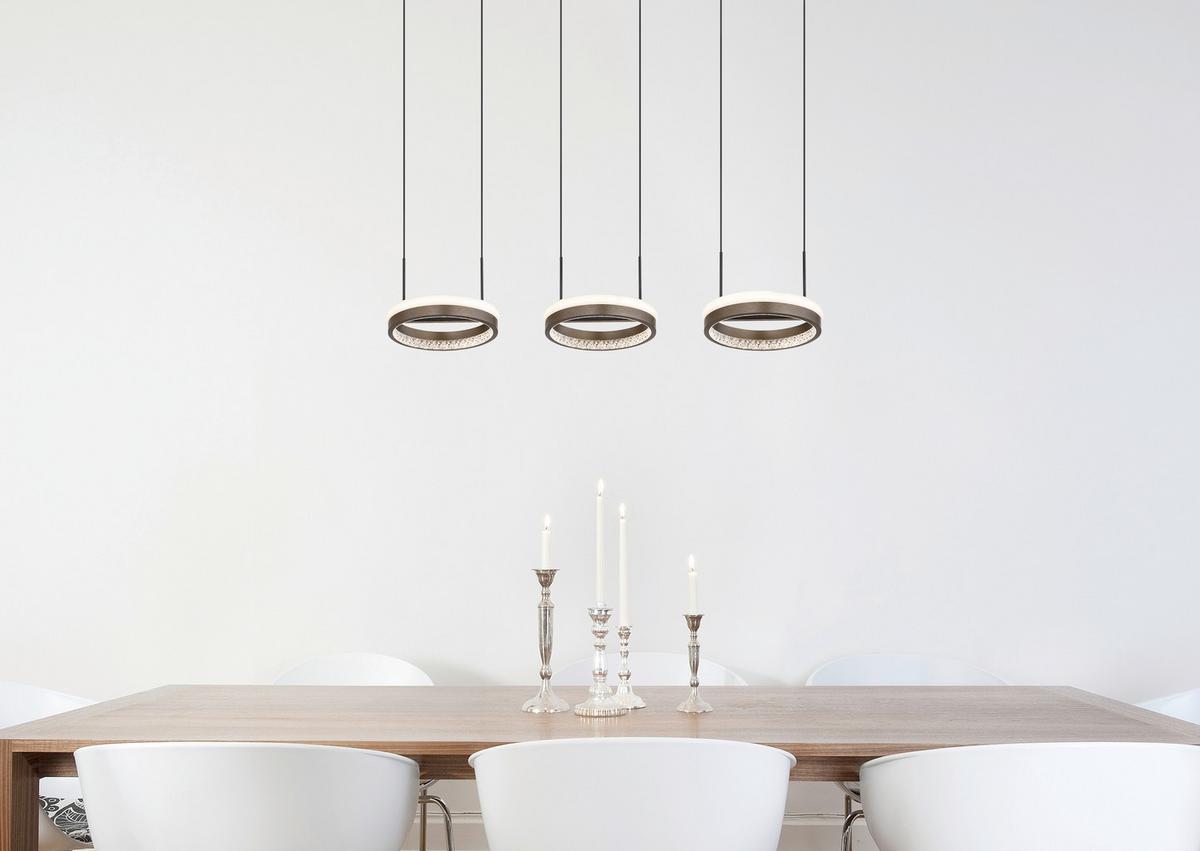 LED-HÄNGELEUCHTE 67179H2 DELLA - Klar/Dunkelgrau, Design, Kunststoff/Metall (82/20,6/150cm) - Globo