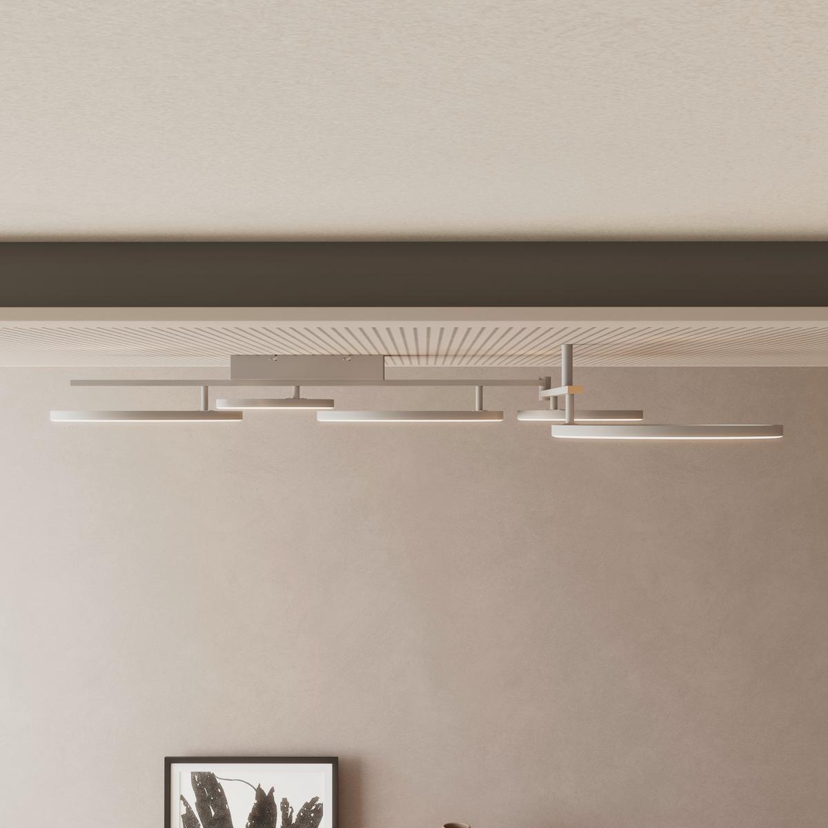 LED-DECKENLEUCHTE CEMIL - Sandfarben, Basics, Kunststoff/Metall (125/88/12cm) - Luca Bessoni