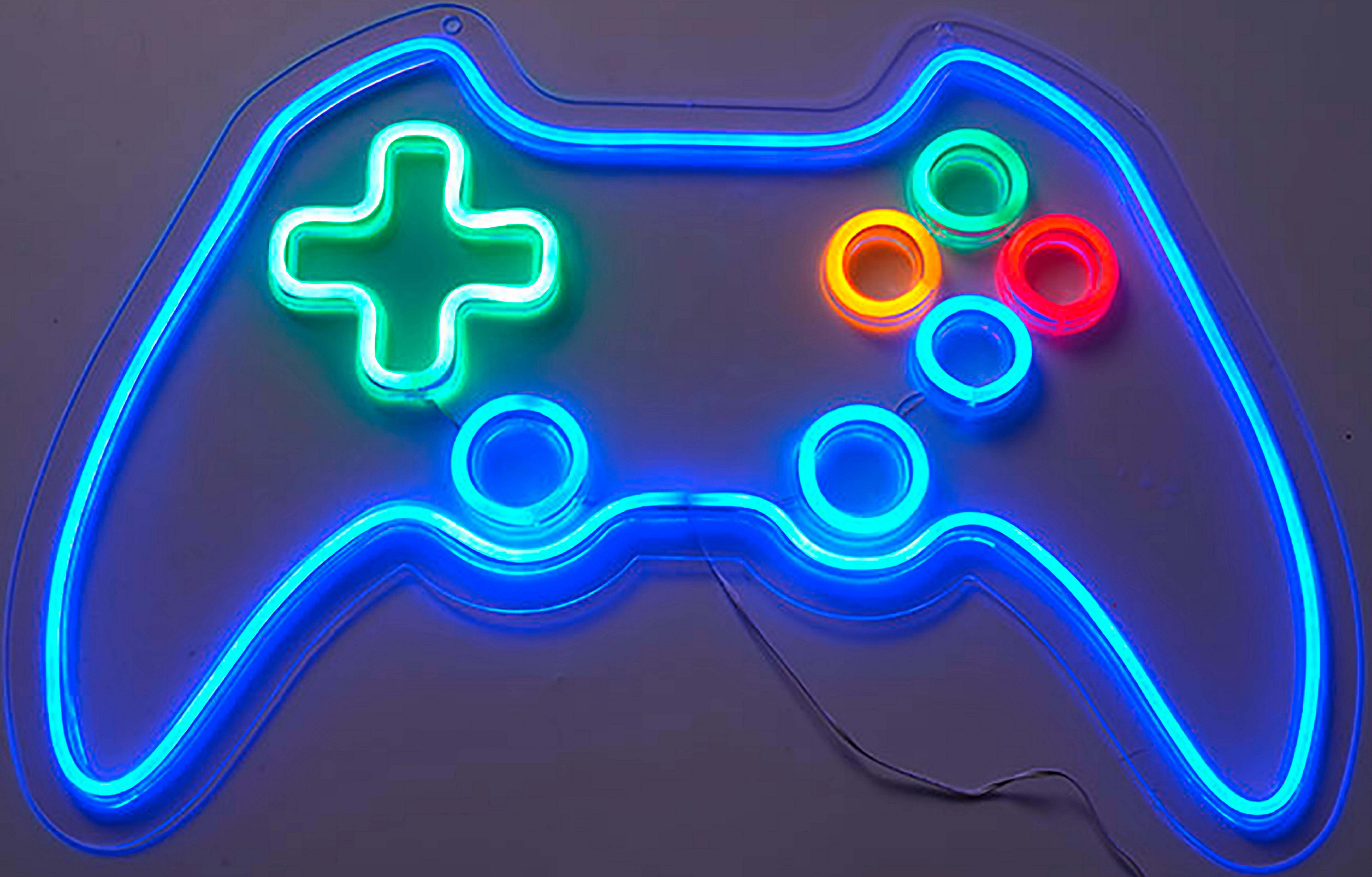 Led-wandleuchte Gamer - Transparent/Weiß, Basics, Kunststoff (60/40/1,9cm) - Luca Bessoni