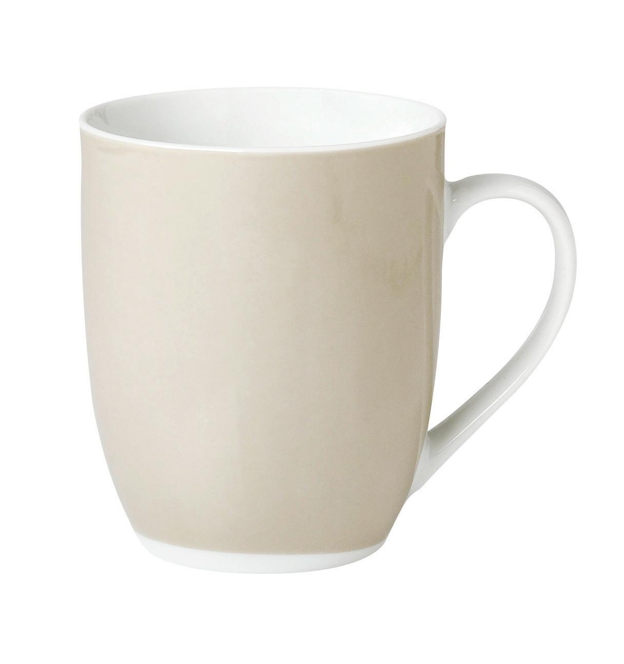 Kaffeebecherset Weiß Taupe 6-Teilig B: 11 Cm - Taupe/Weiß, Basics, Keramik (11/10/8cm) - Van Well