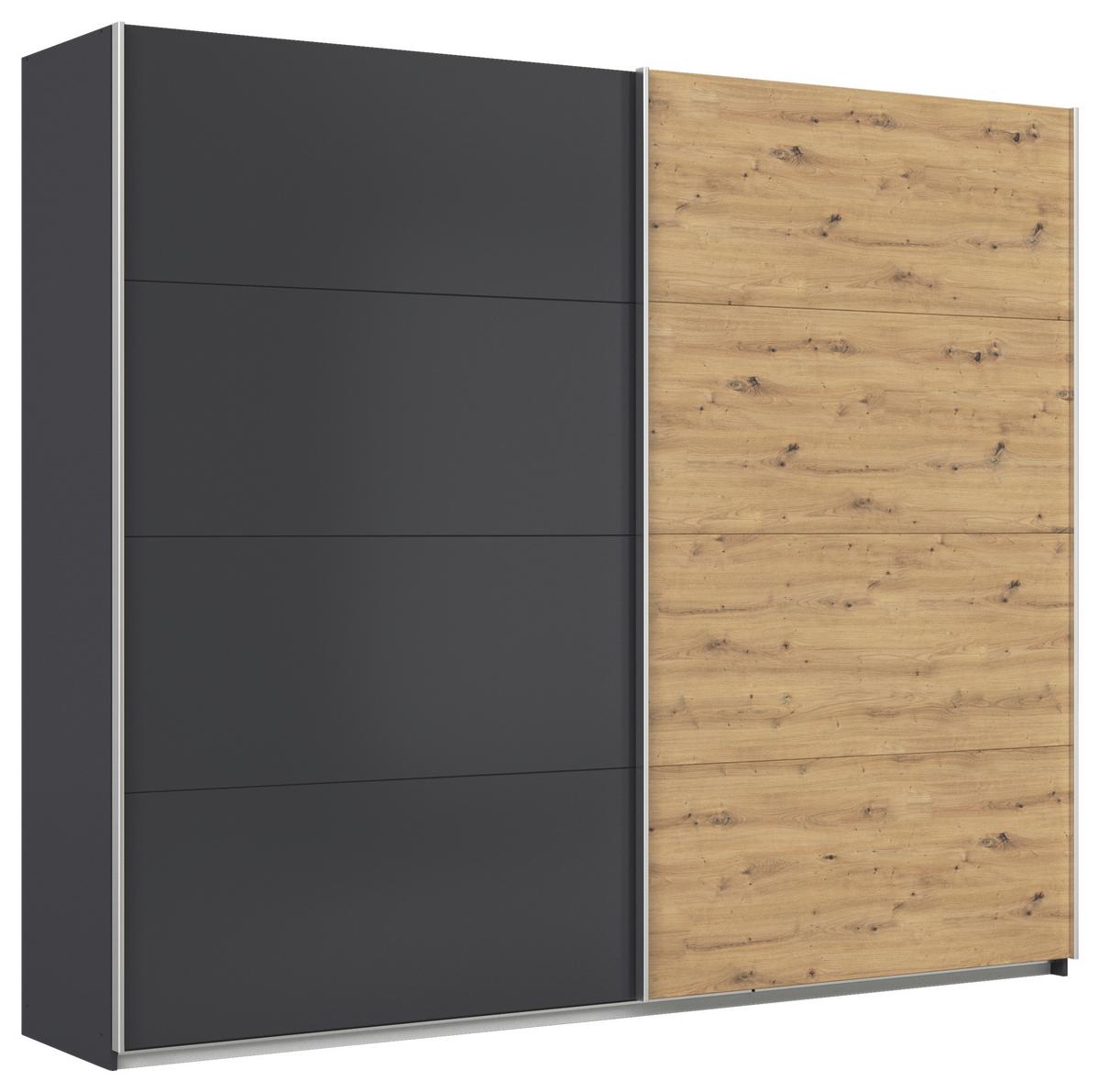 Schwebetürenschrank B: 271cm Feldkirch Grau/Eiche Dekor - Anthrazit/Eiche Artisan, MODERN, Holzwerkstoff (271/229/62cm)
