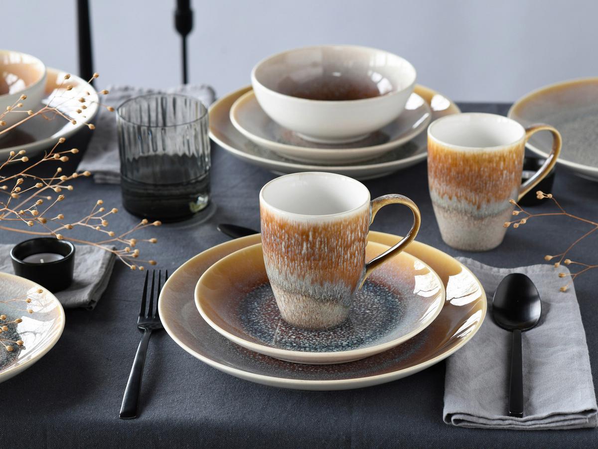 Kombiservice Caldera Sandfarben/weiß 16--Teilig - Sandfarben/Weiß, Basics, Keramik - Creatable