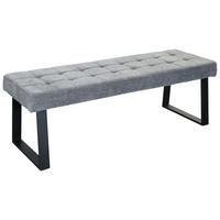 Sitzbank Brekke - Hellgrau/Schwarz, MODERN, Textil/Metall (140/49/48cm) - MID.YOU