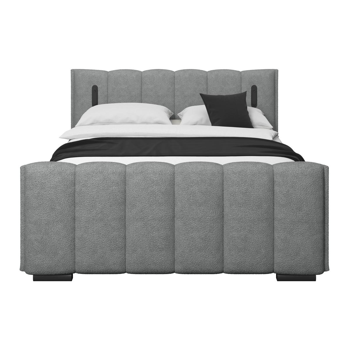 Boxspringbett Elysia inkl. Bettkasten 200x200 - Dunkelgrau/Schwarz, Trend, Holz/Holzwerkstoff (200/200cm) - Luca Bessoni