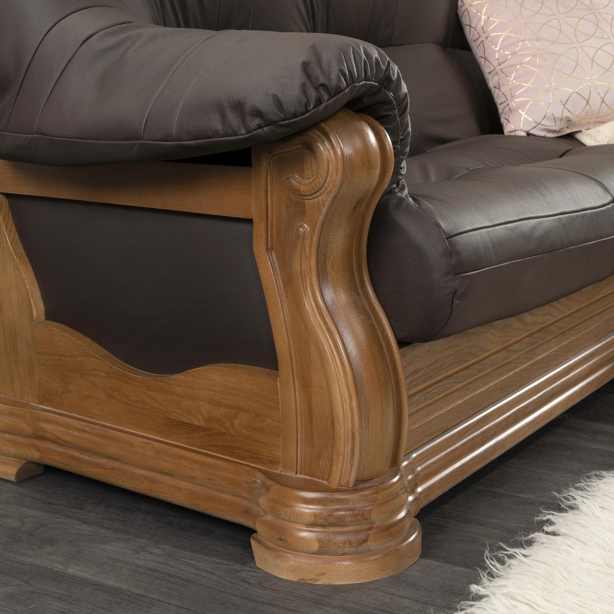 2-sitzer-sofa Arkansas Braun Echtleder - Eichefarben/Braun, KONVENTIONELL, Leder/Holz (144/95/94cm) - Max Winzer