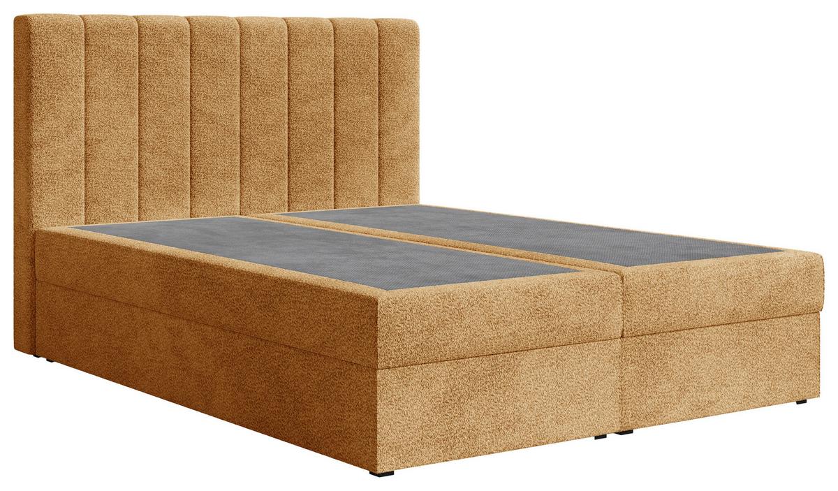Boxbett Paris mit Topper 180x200 - Rostfarben/Schwarz, MODERN, Holz/Kunststoff (180/200cm) - Livetastic