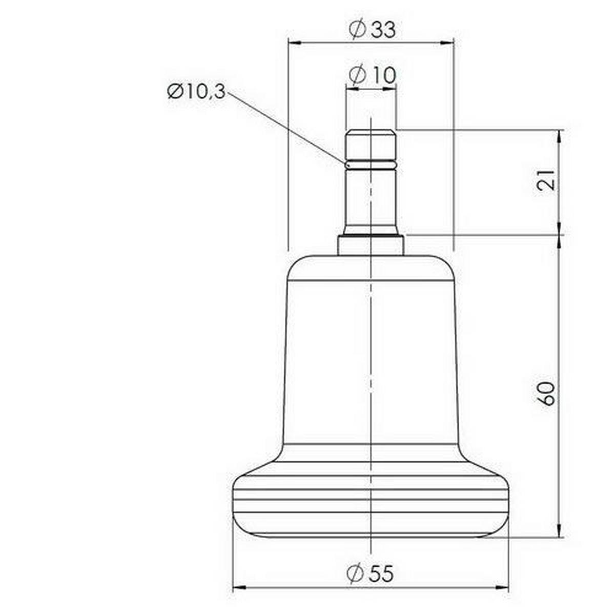 Bürostuhlgleiter Stand Schwarz Ø 5,5 Cm 5er-Set - Schwarz, Basics, Kunststoff/Metall (5,5/6/5,5cm) - MID.YOU