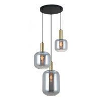 Hängeleuchte Nette - Goldfarben/Schwarz, KONVENTIONELL, Glas/Metall (42/120cm) - James Wood