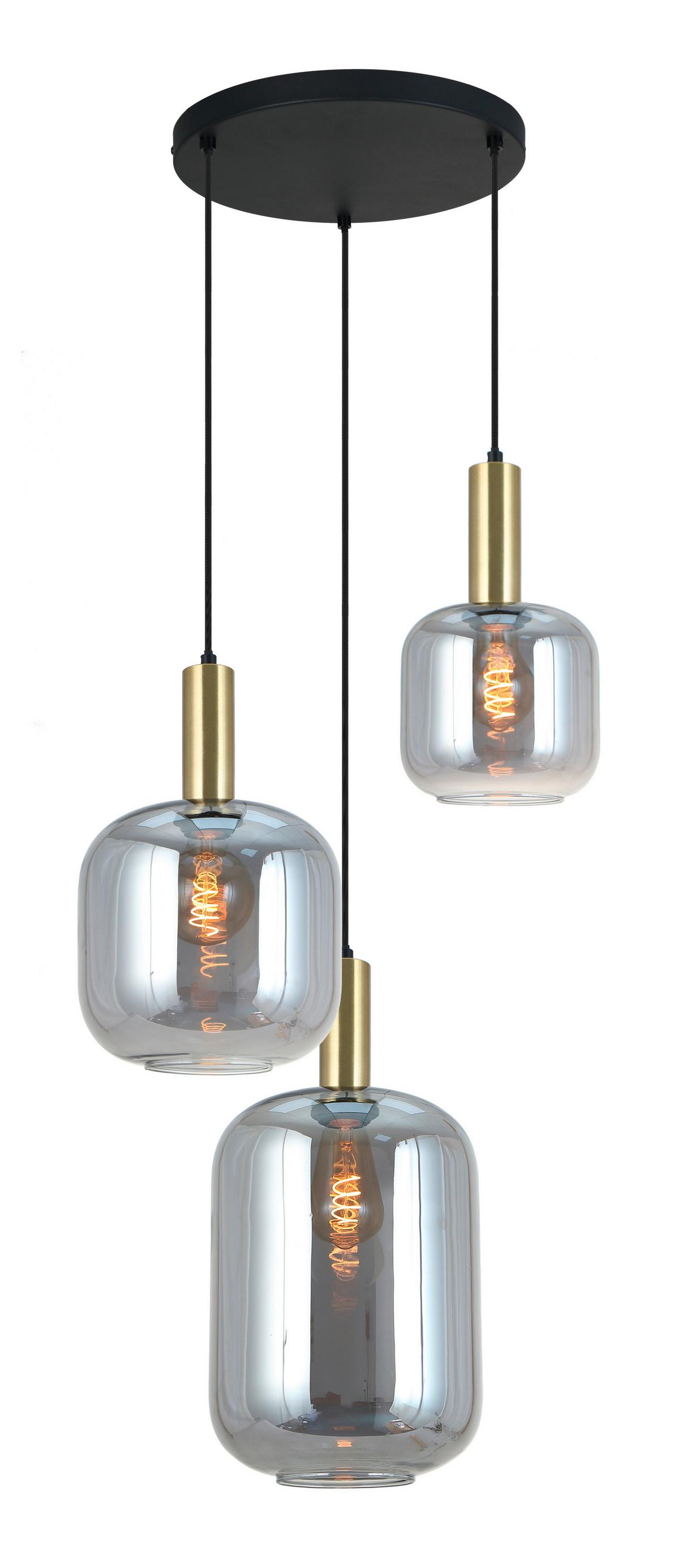 Hängeleuchte Nette - Goldfarben/Schwarz, KONVENTIONELL, Glas/Metall (42/120cm) - James Wood