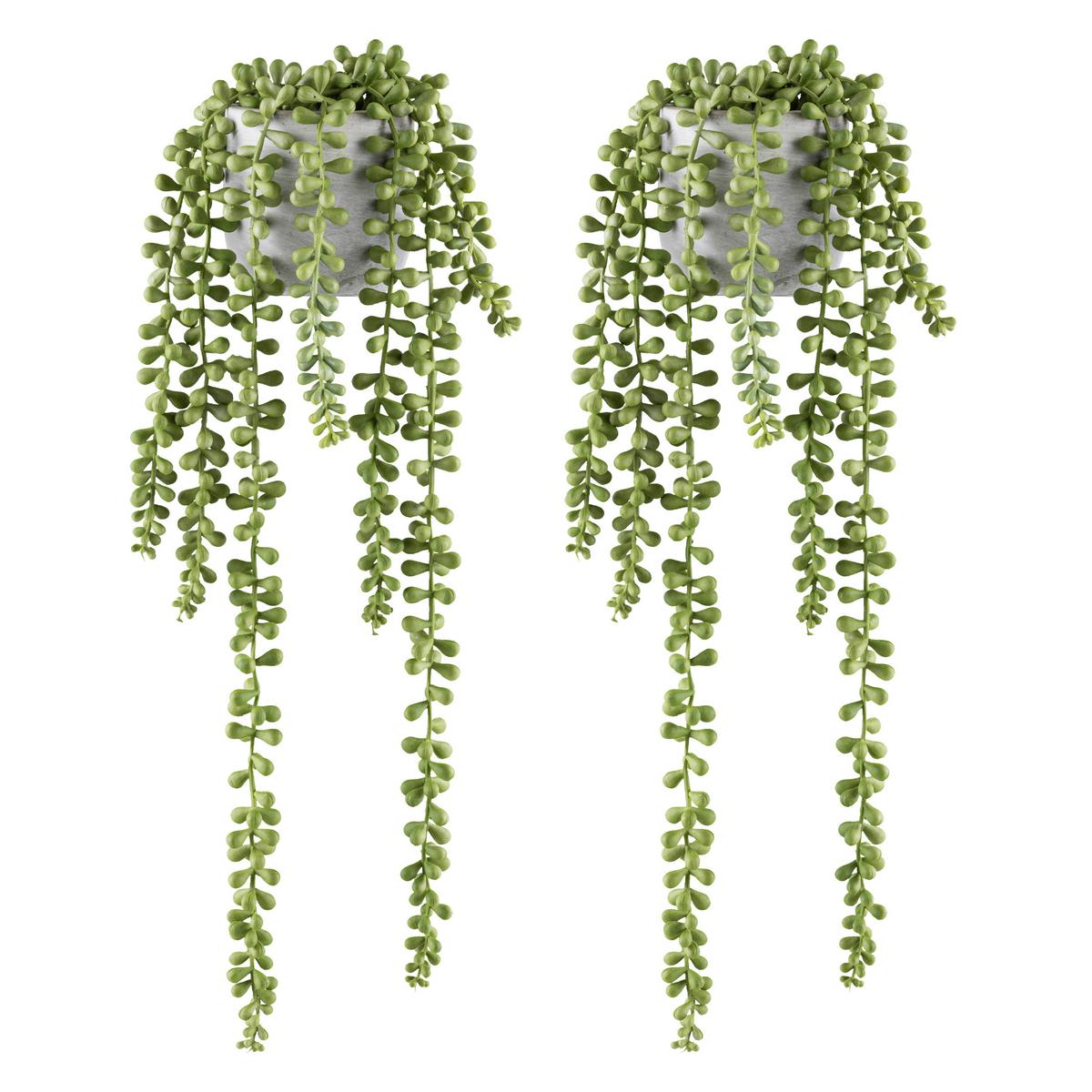 Kunstpflanze Sukkulenten Grau/hellgrün, 45 Cm - Hellgrün/Grau, Design, Keramik/Kunststoff (45cm) - P & B