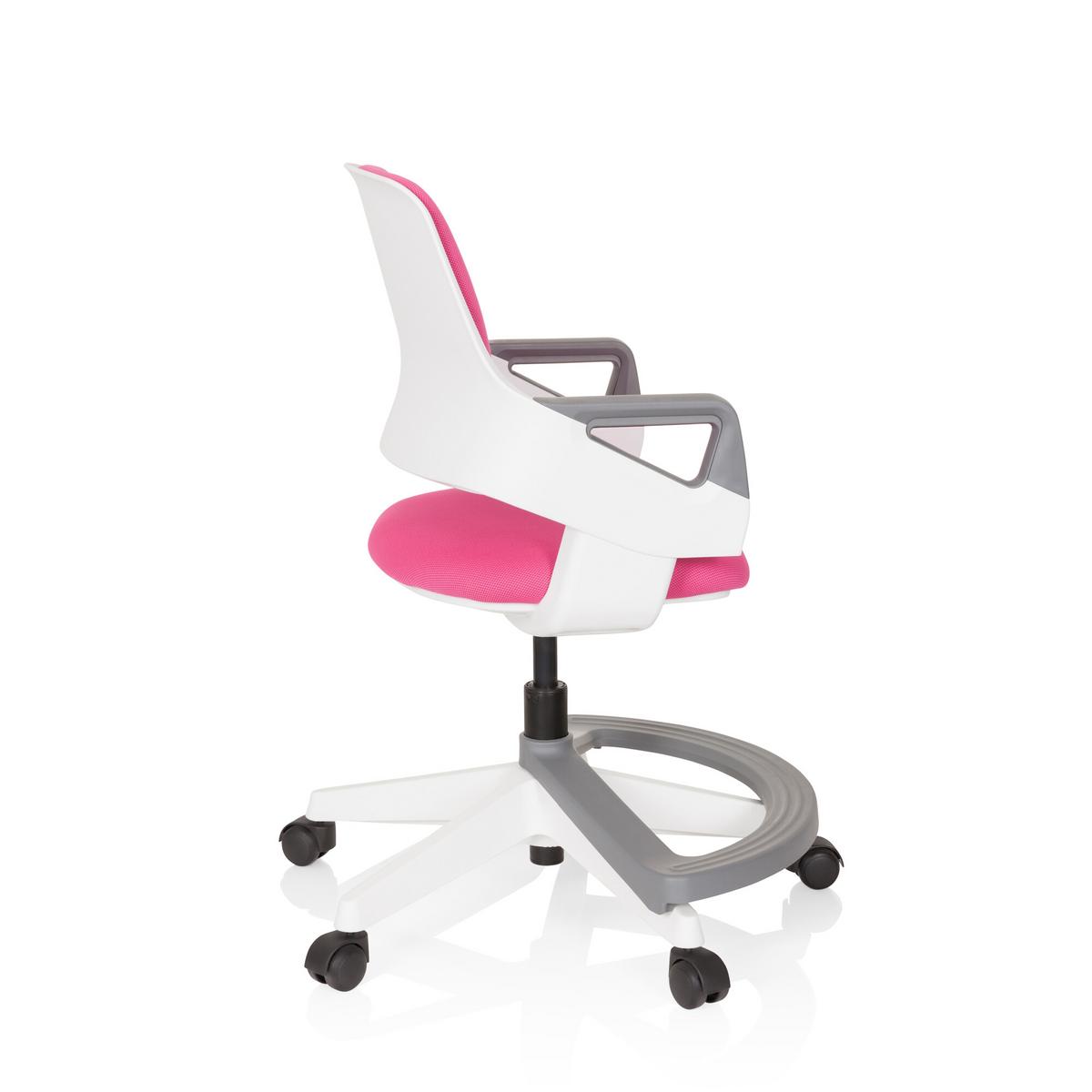 Jugenddrehstuhl Kid Flex Mit Armstützen Pink Bis 70 Kg - Pink/Weiß, Basics, Kunststoff (53/80-93/60cm) - MID.YOU