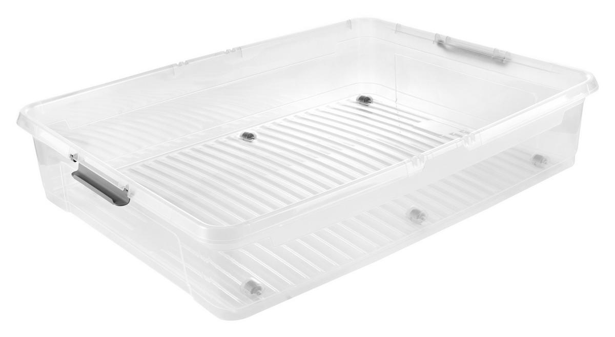 Unterbettroller Leo - Transparent, Basics, Kunststoff (77 cm/58 cm/16 cmcm)