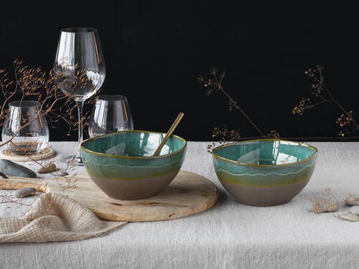 Schale 19678 Bas. Bio Oliv, Poke - Olivgrün, Trend, Keramik - Creatable