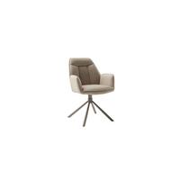 Armlehnstuhl Rafaela Taupe B: 62 Cm 180°drehbar - Taupe/Cappuccino, Trend, Textil/Metall (62/89/64cm)