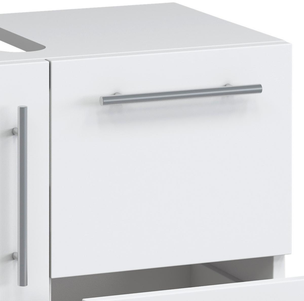 Waschbeckenunterschrank Flandu B: 61 Cm Weiß Dekor - Schwarz/Weiß, KONVENTIONELL, Holzwerkstoff (61/51/32cm) - MID.YOU