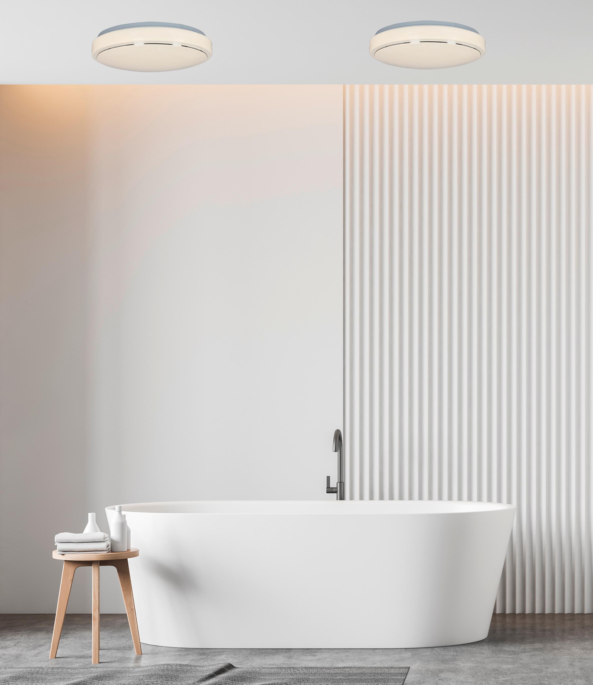 LED-Deckenleuchte 12-20352 Jasper - Weiß, KONVENTIONELL, Kunststoff/Metall (26/26/6.5cm)