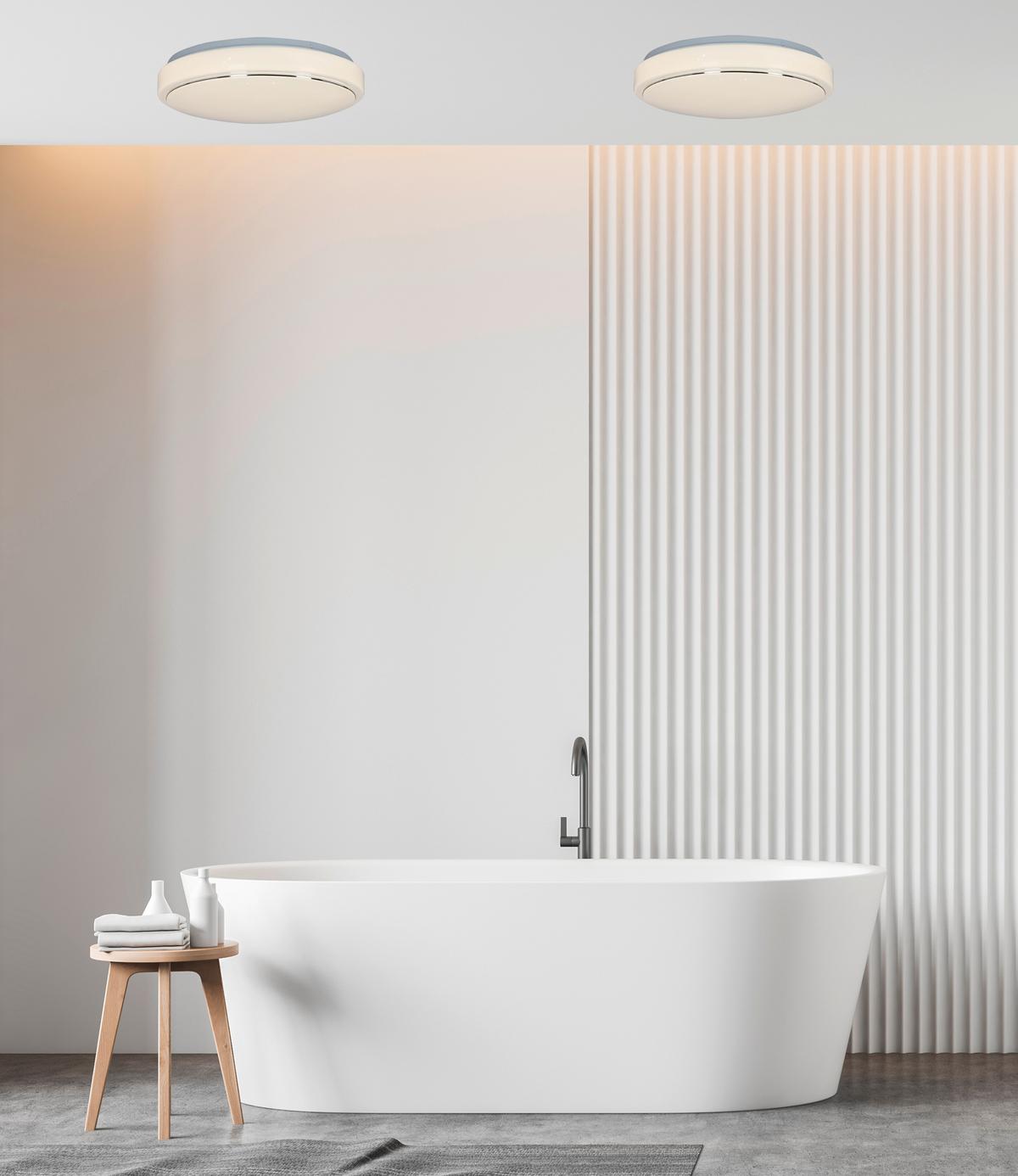 LED-Deckenleuchte 12-20352 Jasper - Weiß, KONVENTIONELL, Kunststoff/Metall (26/26/6.5cm)