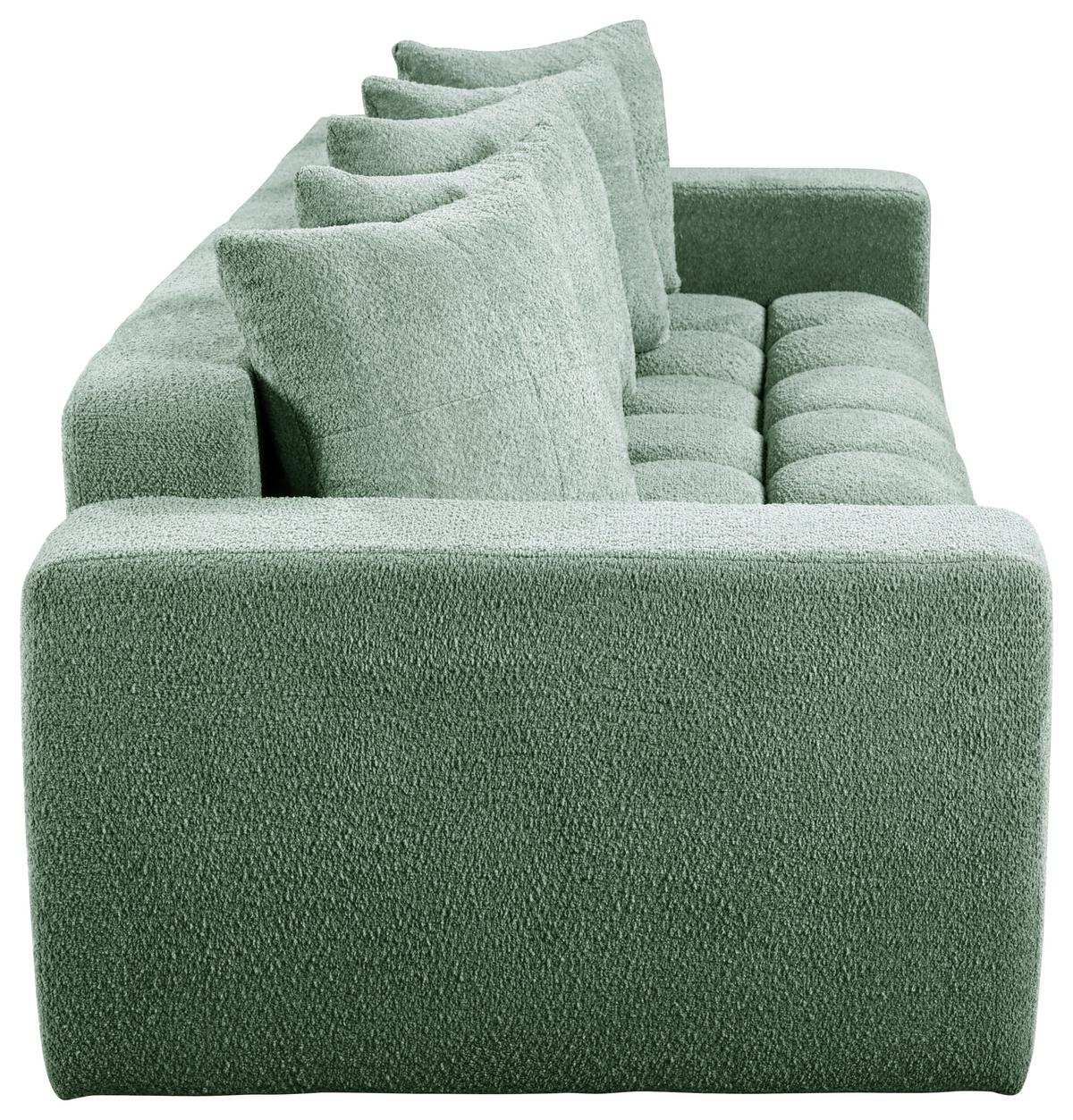 Schlafsofa Cloud Mint B: 250 Cm - Schwarz/Mintgrün, Basics, Textil (250/86/140cm) - Livetastic