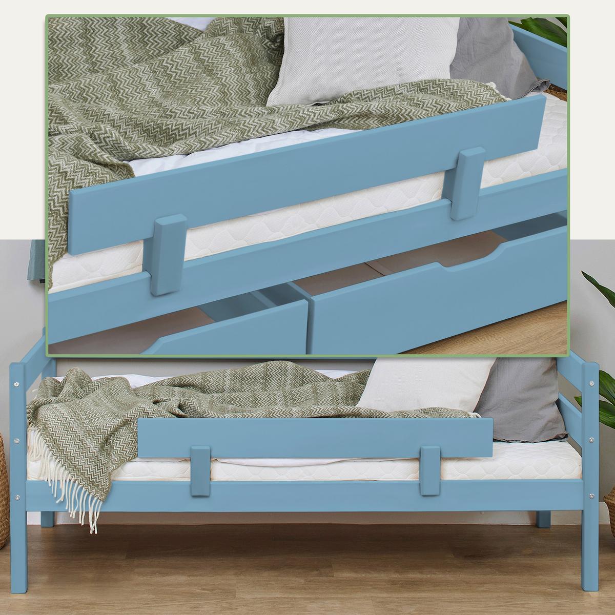 Bettschutzgitter Eco Comfort Blau, B: 100 Cm - Blau, MODERN, Holz (100/22,5/4cm) - MID.YOU