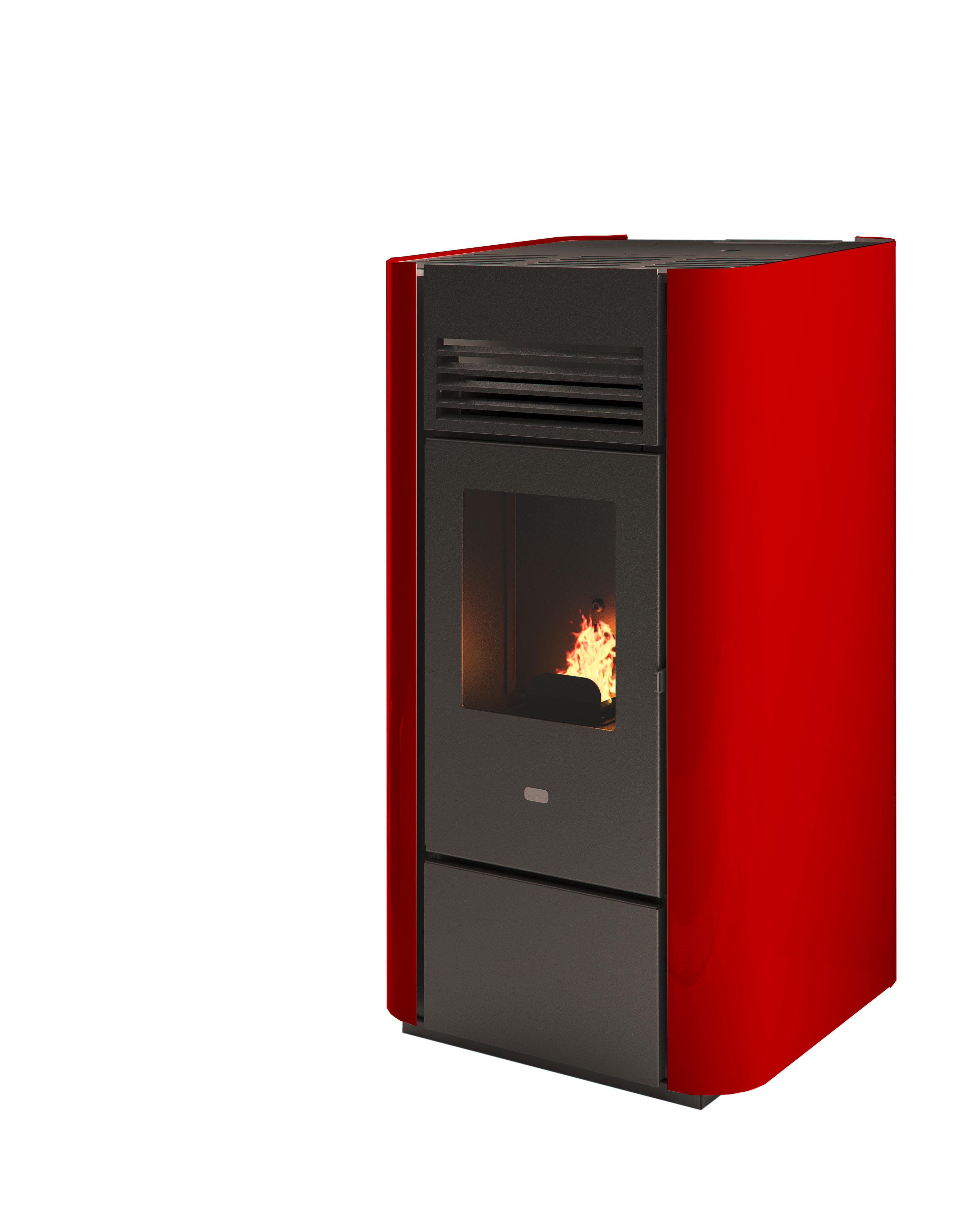 Kaminofen Pelletofen Delia Rot - Rot, MODERN, Metall (51/91/49cm)