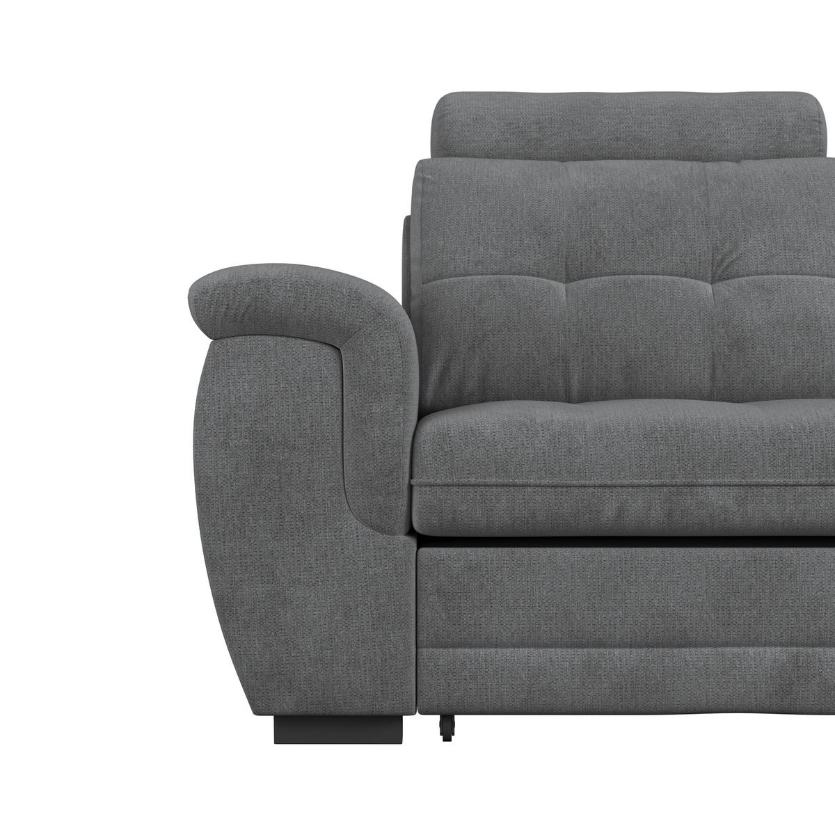 Ecksofa mit Schlaffunktion Falco new anthrazit 251x183 cm - Anthrazit/Schwarz, KONVENTIONELL, Textil (251/183cm) - Ondega