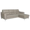 Ecksofa Santos Platinfarben S: 241 cm - Platinfarben/Chromfarben, Design, Leder/Textil (241/168cm) - Livetastic