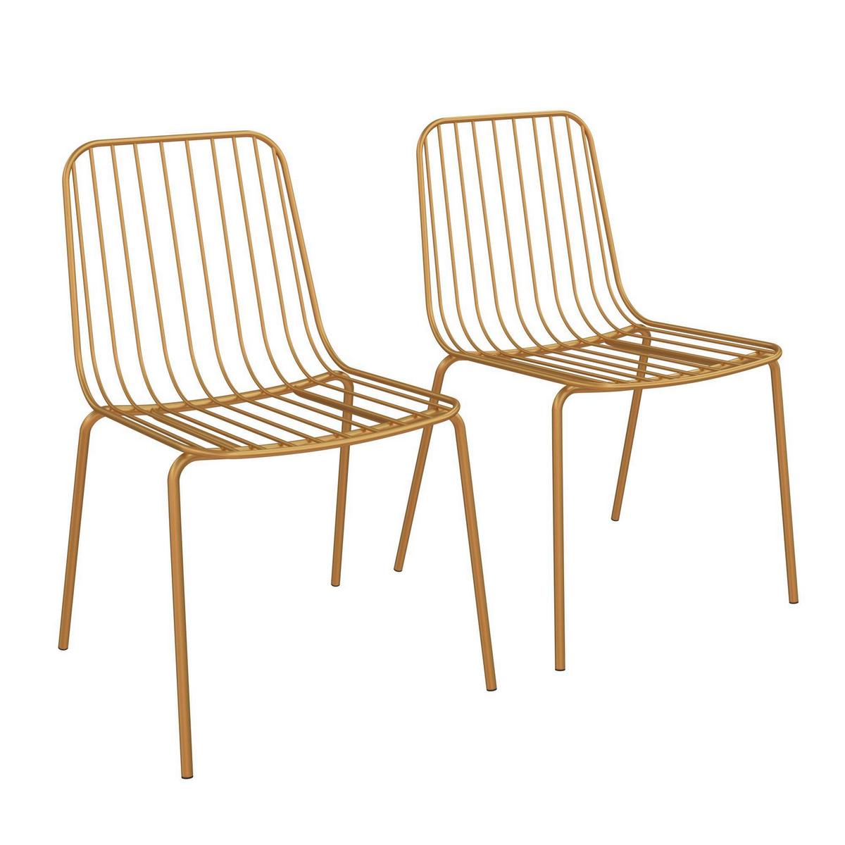 Stuhl-Set Caden Goldfarben B: 56 cm - Goldfarben, Design, Metall (56/80/52cm) - MID.YOU
