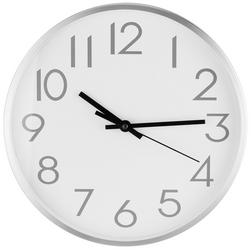 silberfarbene, schlichte Wanduhr silberfarbene, schlichte Wanduhr