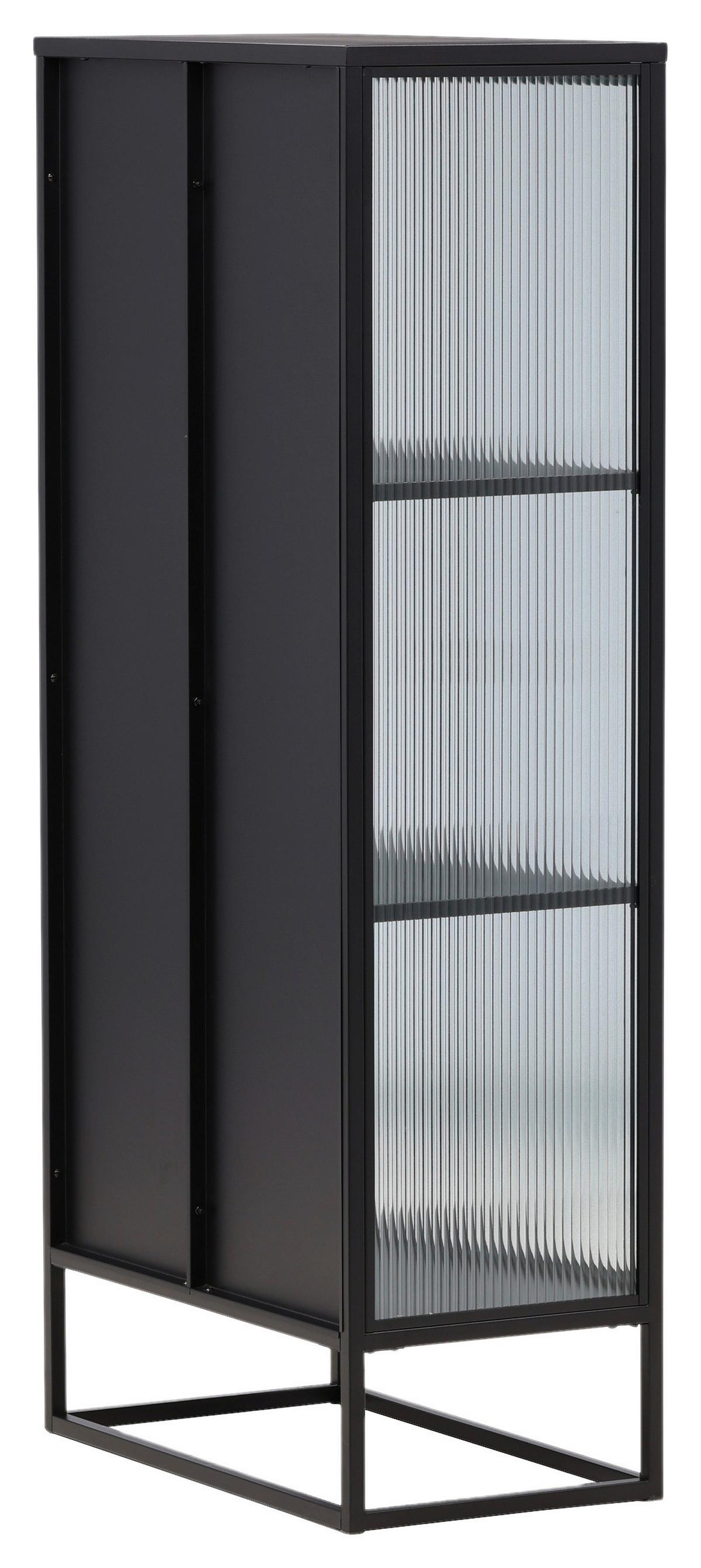 Highboard Garis - Schwarz, Design, Glas/Metall (70/160/40cm) - Livetastic
