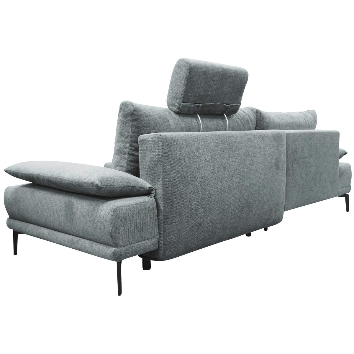 Ecksofa mit Bettkasten Lagacy 192x260 cm Webstoff Grau - Schwarz/Grau, Design, Textil (192/260cm) - MID.YOU